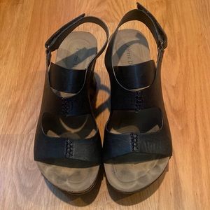 Pierre Dumas Black Wedges- Size 7 1/2